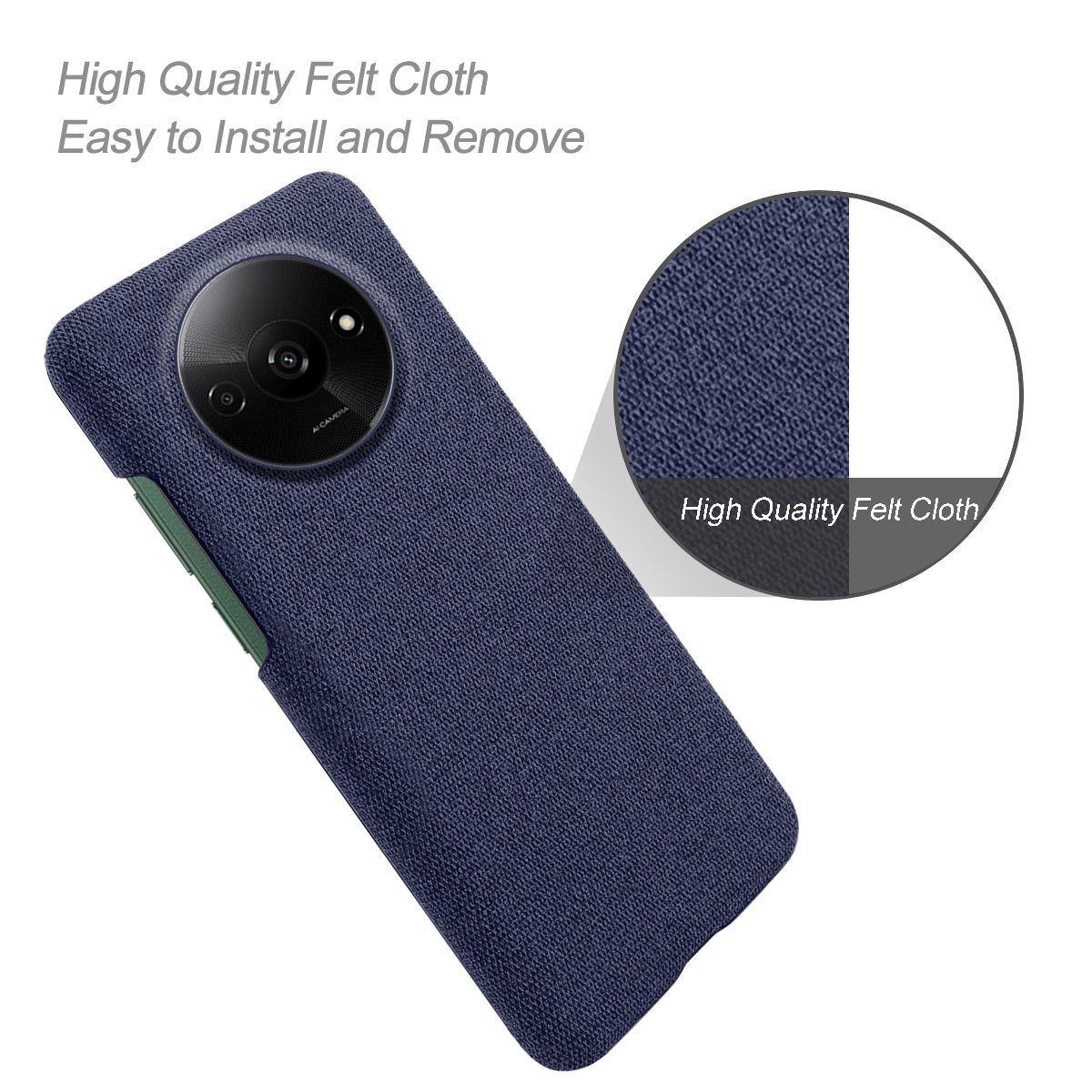 For Xiaomi Redmi A3 / Poco C61 4G Cell Phone Case Cloth+PC Drop-resistant Cover For Xiaomi Redmi A3 / Poco C61 4G Cell Phone Case Cloth+PC Drop-resistant Cover